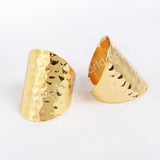 Gold Plated Open Band Ring Blank Ring With Decorative Pattern PJ029-G