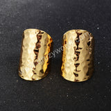 Gold Plated Open Band Ring Blank Ring With Decorative Pattern PJ029-G