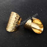 Gold Plated Open Band Ring Blank Ring With Decorative Pattern PJ029-G