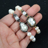 Rhinestone Peanut Pearl With Peal Beaded Bracelet JAB174