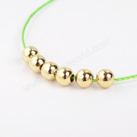 100pcs Wholesale 4mm 14K Gold Tone Dull Polish Brass Beads Ball PJ030-G