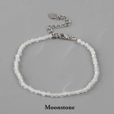 Silver Natural Healing Crystal Stone Beads Bracelet, 3mm Small Beads, Handmade Jewelry HD0315-S