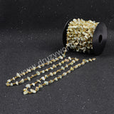 5m/lot,Gold Plated Or Silver Plated Natural Green Aquamarine Beaded Chains JT064