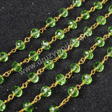5m/lot,Gold Plated Or Silver Plated Green Jade Quartz Beaded Chains JT027