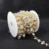 5m/lot,Gold Plated Or Silver Plated Natural White Quartz Chips Beaded Chains JT043