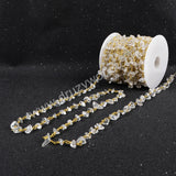 5m/lot,Gold Plated Or Silver Plated Natural White Quartz Chips Beaded Chains JT043