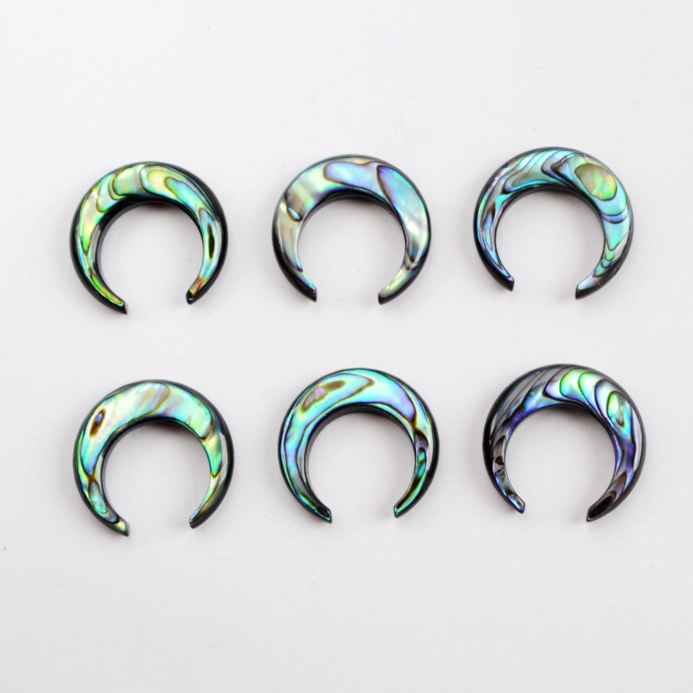 Crescent Abalone Shell Beads, Natural Abalone Moon Beads WX075