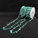 5m/lot,Gold Plated Or Silver Plated Turquoise Chips Beaded Chains JT044