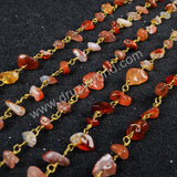 5m/lot,Gold Plated Or Silver Plated Natural Agate Chips Beaded Chains JT051