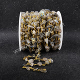 5m/lot,Gold Plated Or Silver Plated Natural Labradorite Chips Beaded Chains JT052