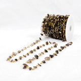 5m/lot,Gold Plated Or Silver Plated Smoky Quartz Chips Beaded Chains JT055