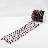 5m/lot,Brass  Titanium Purple Color Glass Beads Chains JT089