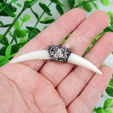 Rhinestone White Shell Horn Connector Double Bails For Jewelry Making JAB212