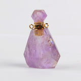 Gemstone Gold Perfume Bottle Necklace Connector  (Really Can Hold Perfume)  WX1170