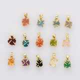 Tiny Gold Plated Claw Rainbow Natural Gemstone Pendant, Raw Healing Crystal Stone Pendant, Birthstone Jewelry ZG0479