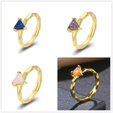 Tiny Durzy Prong Set Gold Adjustable Ring AL178