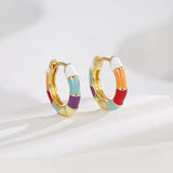 Wholesale Gold Plated Oil Dripping Earrings, Hoop Earrings AL582