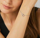 Interlocking Circles Gold Chain Bracelet, CZ Micro Pave, Infinity Jewelry AL586
