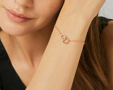 Interlocking Circles Gold Chain Bracelet, CZ Micro Pave, Infinity Jewelry AL586