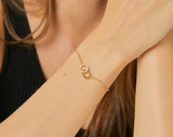 Interlocking Circles Gold Chain Bracelet, CZ Micro Pave, Infinity Jewelry AL586