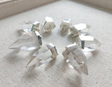 Silver Plated Natural White Quartz Hexagon Point Pendant Bead Faceted Clear Quartz Real Crystal Stone Pendants