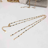 Gold Plated Brass Natural Gemstone Bead Chain Necklace 3mm Faceted Beads Amethyst Labradorite Fluorite Crystal Stone Rosary Chain Bottle Necklaces For Jewelry Making JT245-N