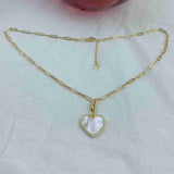Natural Mother-of-pearl Heart Necklace AL346