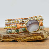 Natural Agate Hand-made Wrap Bracelets AL271