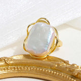 Baroque Pearl Opening Adjustable Ring AL400