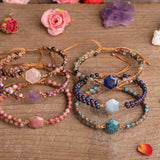 Hexagon Stone Handmade Boho Summer Adjustable Bracelet AL288