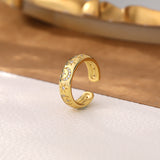 Adjustable Gold Plated CZ Moon Ring, Zircon Moon Ring Jewelry AL602