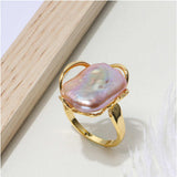 Baroque Pearl Opening Adjustable Ring AL400