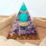 60mm Amethyst Healing Organ Pyramid Home Decor AL324