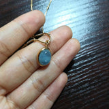 Aquamarine 18K Gold Gemstone Necklace  AL075