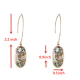 Oval Gold Plated Abalone Earrings, White Shell Earrings, Faceted Natural Seashell Jewelry AL515