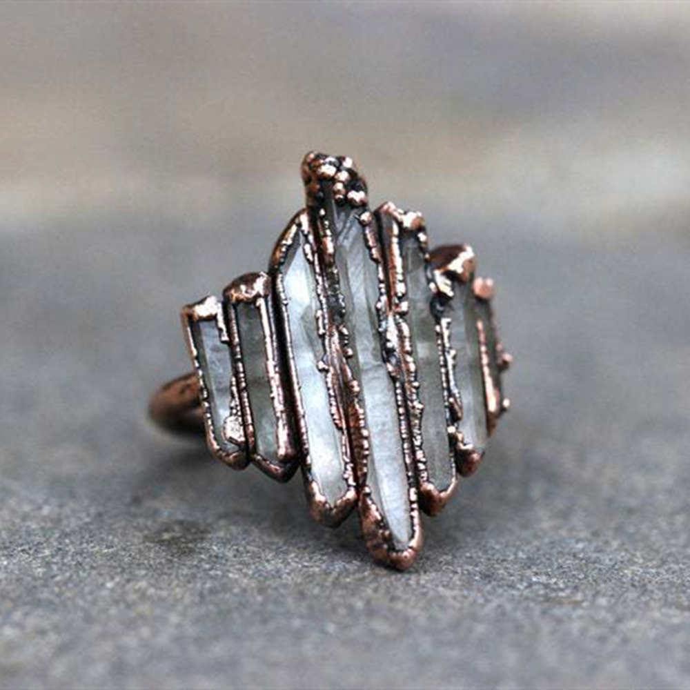 Irregular oil dripping rock wrapped Vintage Ring AL277