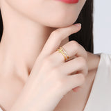 CZ Double Cross Ring, Gold Plated Brass/S925 Sterling Silver Open Ring, Micro Pave Jewelry Ring AL454