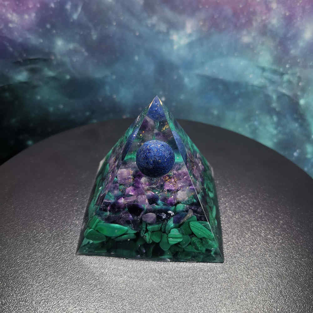 Lapis lazuli Amethyst Organ Pyramid AL251