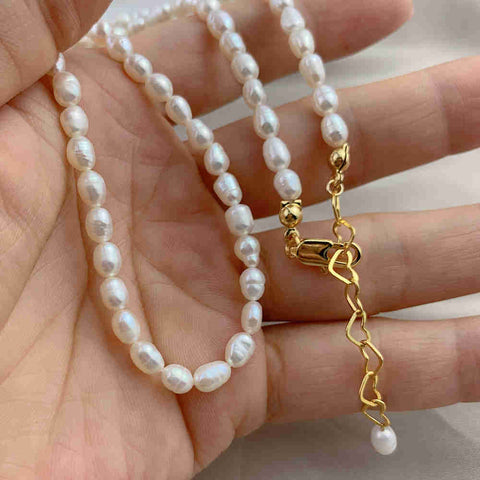 Natural Freshwater Pearl Choker Necklace Bracelet Set AL342