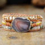 Natural Agate Hand-made Wrap Bracelets AL271