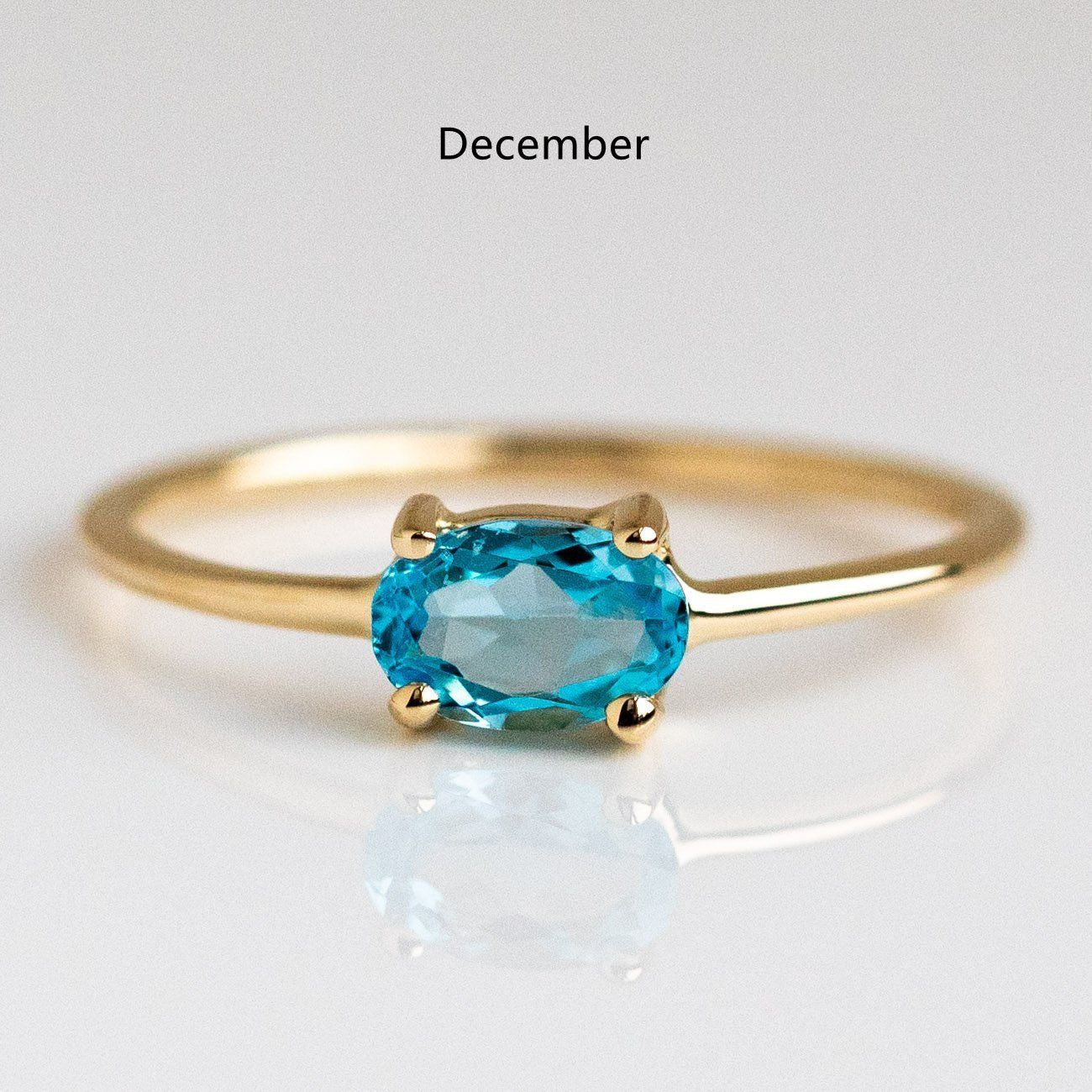 Thin Ring Birthstone Ring, Zircon Ring, Stainless Steel in18k Gold Plated, Fashion Simple Jewelry AL630