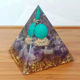 60mm Amethyst Healing Organ Pyramid Home Decor AL324