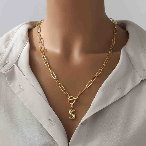 20" Gold Initial 26 Letter Necklace AL434