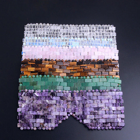 Natural Gemstone Eye Mask Crystal Face Mask Blindfold Jade Amethyst Rose Quartz Healing Crystal Sleeping Mask Alleviate myopia fatigue Facial Face Care Beauty AL444