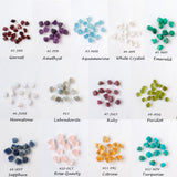 Gold Plated Raw Gemstone Stud Earrings, Peridot Ruby Garnet Aquamarine Crystal Healing Stone Jewelry Studs BT017
